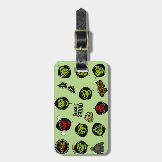 Suicide Squad | Killer Croc Emoji Pattern Gepäckanhänger (Vorderseite vertikal)
