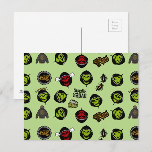 Suicide Squad | Killer Croc Emoji Pattern Postkarte (Vorne/Hinten)