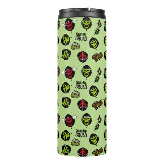 Suicide Squad | Killer Croc Emoji Pattern Thermosbecher (Rückseite)