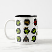 Suicide Squad | Killer Croc Emoji Pattern Zweifarbige Tasse (Links)