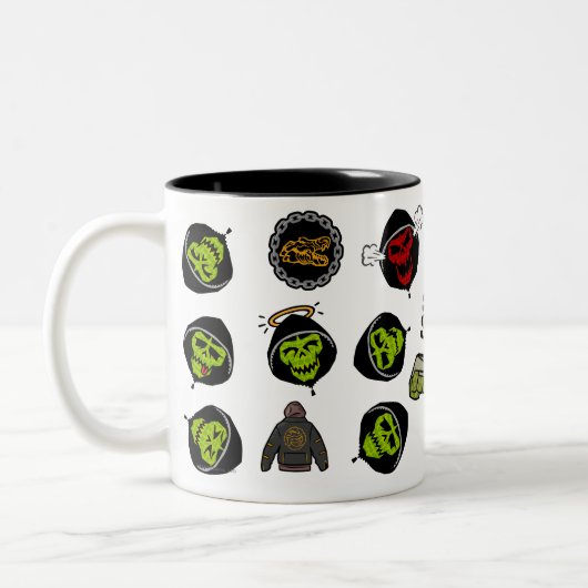 Suicide Squad | Killer Croc Emoji Pattern Zweifarbige Tasse (Links)