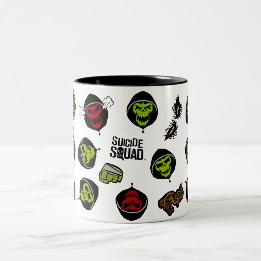 Suicide Squad | Killer Croc Emoji Pattern Zweifarbige Tasse (Mittel)