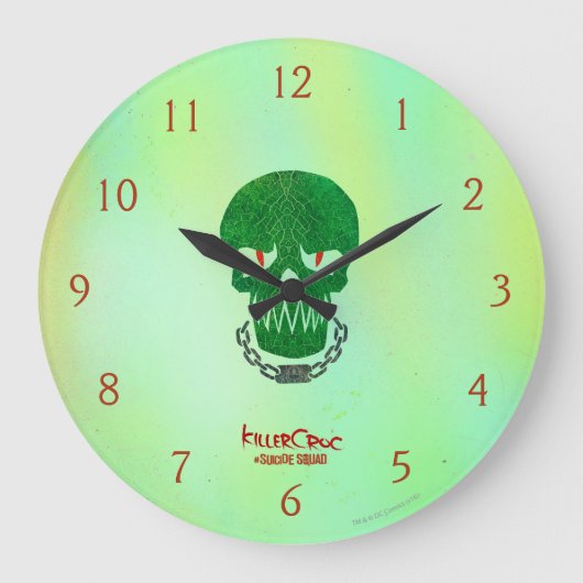Suicide Squad | Killer Croc Head Icon Große Wanduhr (Vorderseite)