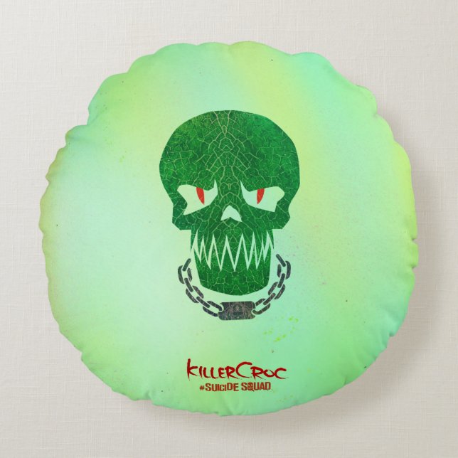 Suicide Squad | Killer Croc Head Icon Rundes Kissen (Vorderseite)