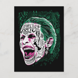 Suicide Squad   Laughing Joker Head Sketch Postkarte