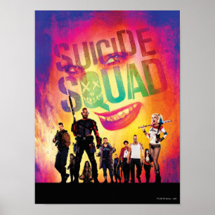 Suicide Squad Orange Joker & Squad Movie Poster