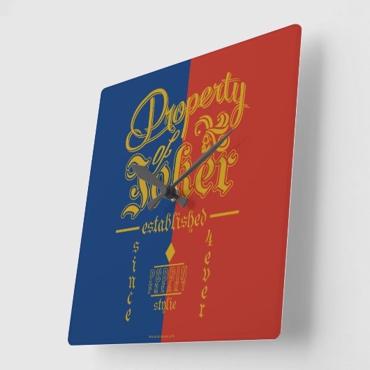 Suicide Squad | Puddin Freaky Quadratische Wanduhr (Winkel)