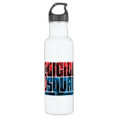Suicide Squad Red and Blue Logo Edelstahlflasche (Vorderseite)
