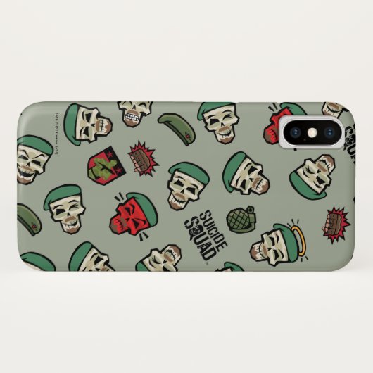 Suicide Squad | Rick Flag Emoji Muster Case-Mate iPhone Hülle (Rückseite (Horizontal))