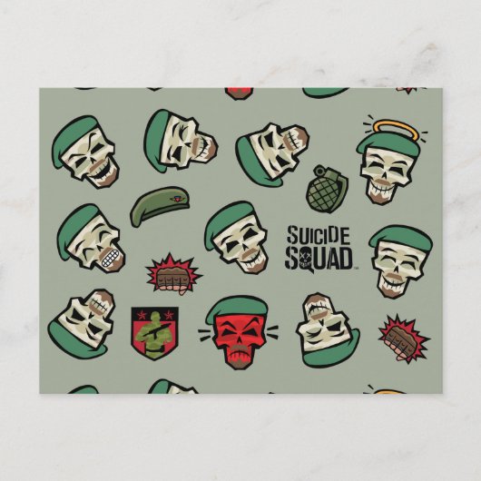 Suicide Squad | Rick Flag Emoji Muster Postkarte (Vorderseite)