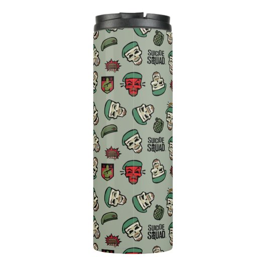 Suicide Squad | Rick Flag Emoji Muster Thermosbecher (Rückseite)