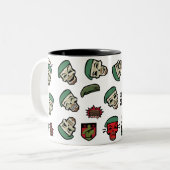 Suicide Squad | Rick Flag Emoji Muster Zweifarbige Tasse (Vorderseite Links)