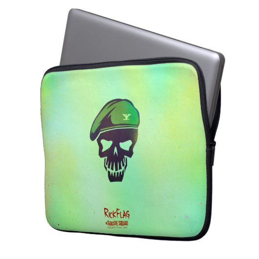 Suicide Squad | Rick Flag Head Icon Laptopschutzhülle (Vorderseite Links)
