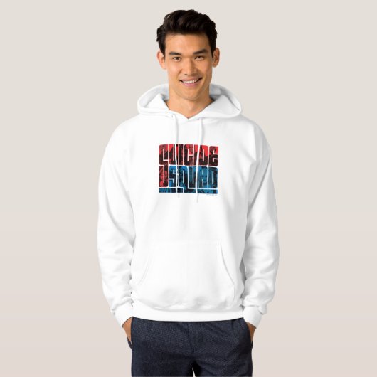Suicide Squad | Rote und blaue Logos Hoodie (Vorne ganz)