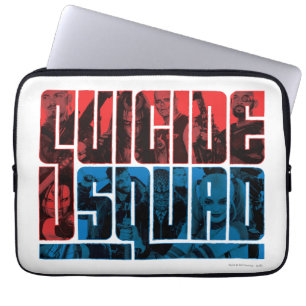 Suicide Squad Rote und blaue Logos Laptopschutzhülle