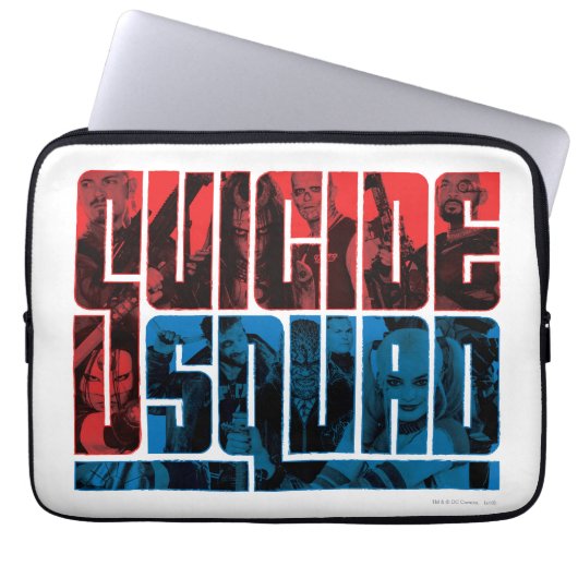 Suicide Squad | Rote und blaue Logos Laptopschutzhülle (Vorderseite)