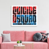 Suicide Squad | Rote und blaue Logos Leinwanddruck (Insitu (Wohnzimmer))