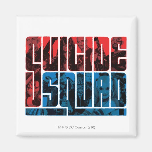 Suicide Squad | Rote und blaue Logos Magnet (Vorne)