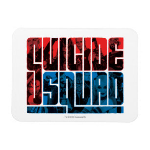 Suicide Squad   Rote und blaue Logos Magnet