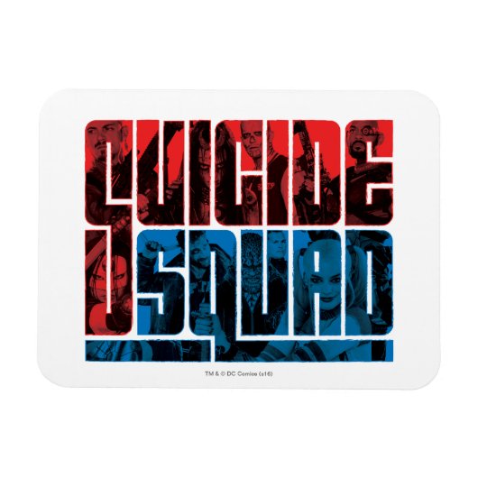 Suicide Squad | Rote und blaue Logos Magnet (Horizontal)