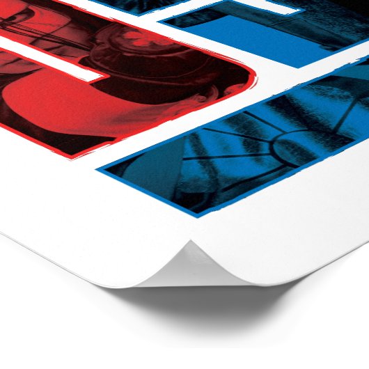 Suicide Squad | Rote und blaue Logos Poster (Ecke)