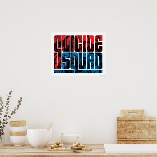 Suicide Squad | Rote und blaue Logos Poster (Küche)
