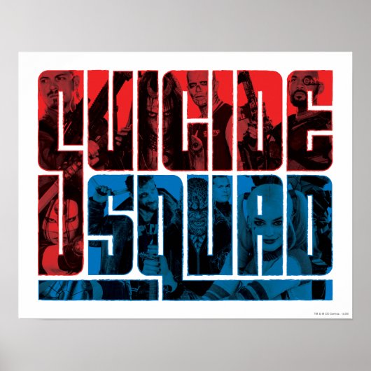 Suicide Squad | Rote und blaue Logos Poster (Vorne)