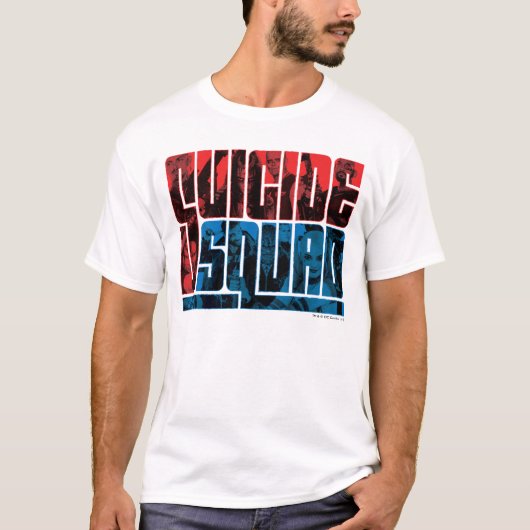 Suicide Squad | Rote und blaue Logos T-Shirt (Vorderseite)