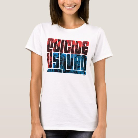 Suicide Squad | Rote und blaue Logos T-Shirt (Vorderseite)