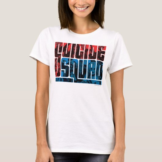 Suicide Squad | Rote und blaue Logos T-Shirt (Vorderseite)