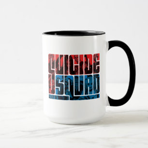 Suicide Squad Rote und blaue Logos Tasse
