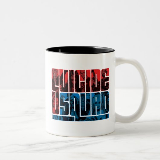 Suicide Squad | Rote und blaue Logos Zweifarbige Tasse (Rechts)