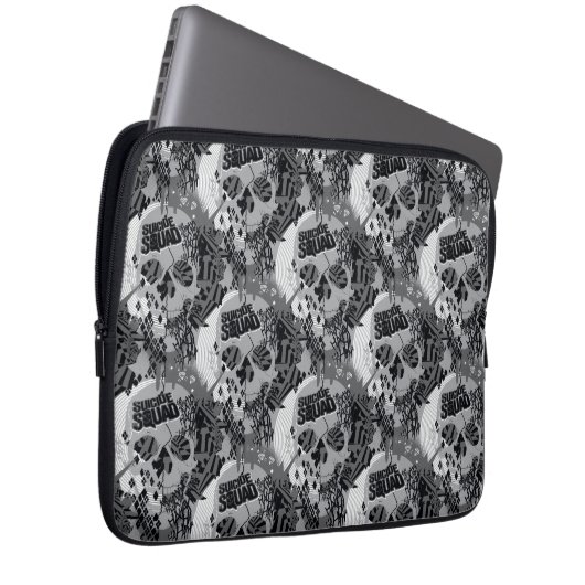 Suicide Squad | Schädelmuster Laptopschutzhülle (Vorne Rechts)