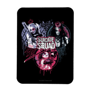 Suicide Squad   Squad Girls Graffiti Abzeichen Magnet