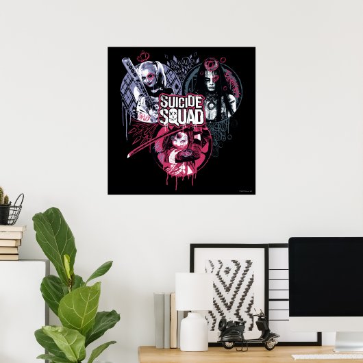Suicide Squad | Squad Girls Graffiti Abzeichen Poster (Heimbüro)