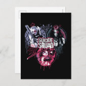 Suicide Squad | Squad Girls Graffiti Abzeichen Postkarte (Vorne/Hinten)