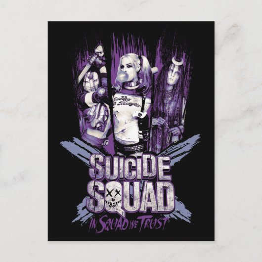 Suicide Squad | Squad Girls "In Squad We Trust" Postkarte (Vorderseite)