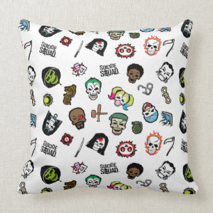Suicide Squad Suicide Squad Emoji Pattern Kissen