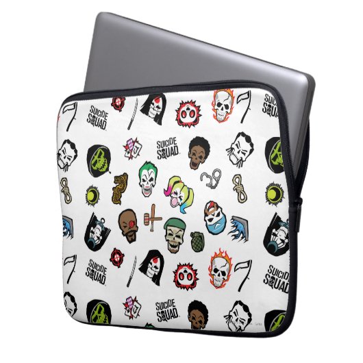 Suicide Squad | Suicide Squad Emoji Pattern Laptopschutzhülle (Vorderseite Links)