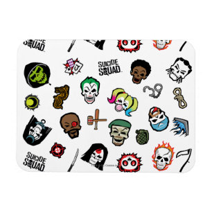 Suicide Squad   Suicide Squad Emoji Pattern Magnet