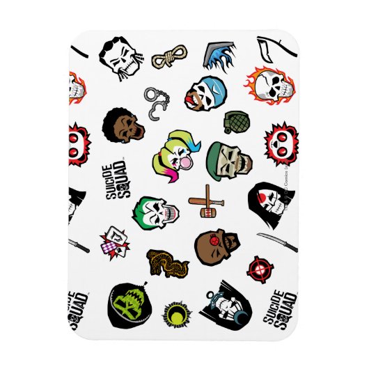 Suicide Squad | Suicide Squad Emoji Pattern Magnet (Vertikal)