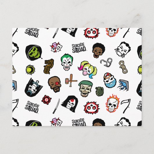 Suicide Squad | Suicide Squad Emoji Pattern Postkarte (Vorderseite)