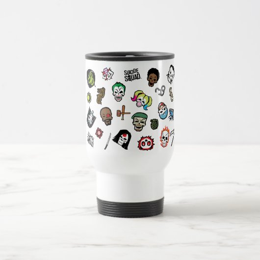 Suicide Squad | Suicide Squad Emoji Pattern Reisebecher (Mittel)
