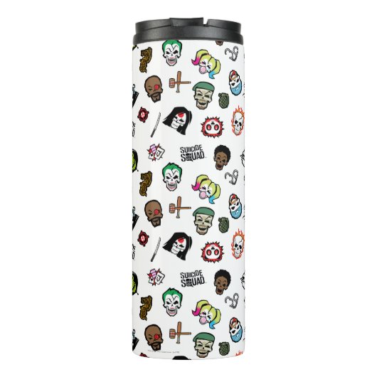 Suicide Squad | Suicide Squad Emoji Pattern Thermosbecher (Rückseite)