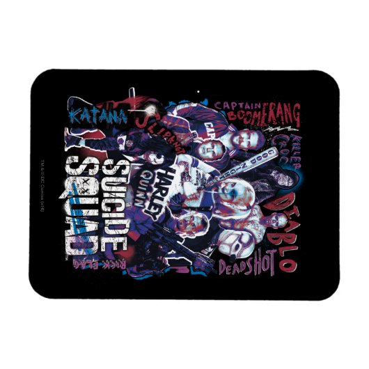 Suicide Squad | Task Force X Typografy Foto Magnet (Horizontal)