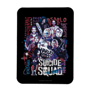 Suicide Squad   Task Force X Typografy Foto Magnet