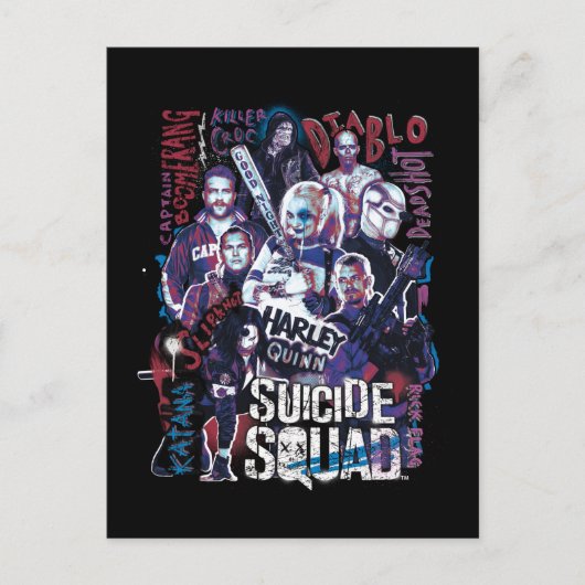 Suicide Squad | Task Force X Typografy Foto Postkarte (Vorderseite)
