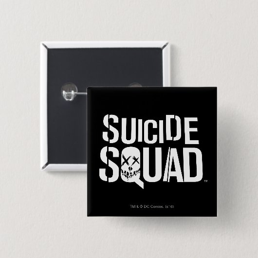 Suicide Squad | Weißes Logo Button (Vorne & Hinten)