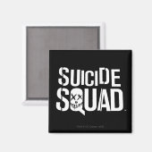 Suicide Squad | Weißes Logo Magnet (Vorderseite/Rückseite)