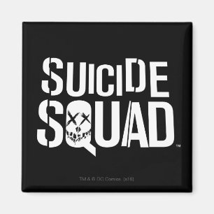 Suicide Squad   Weißes Logo Magnet